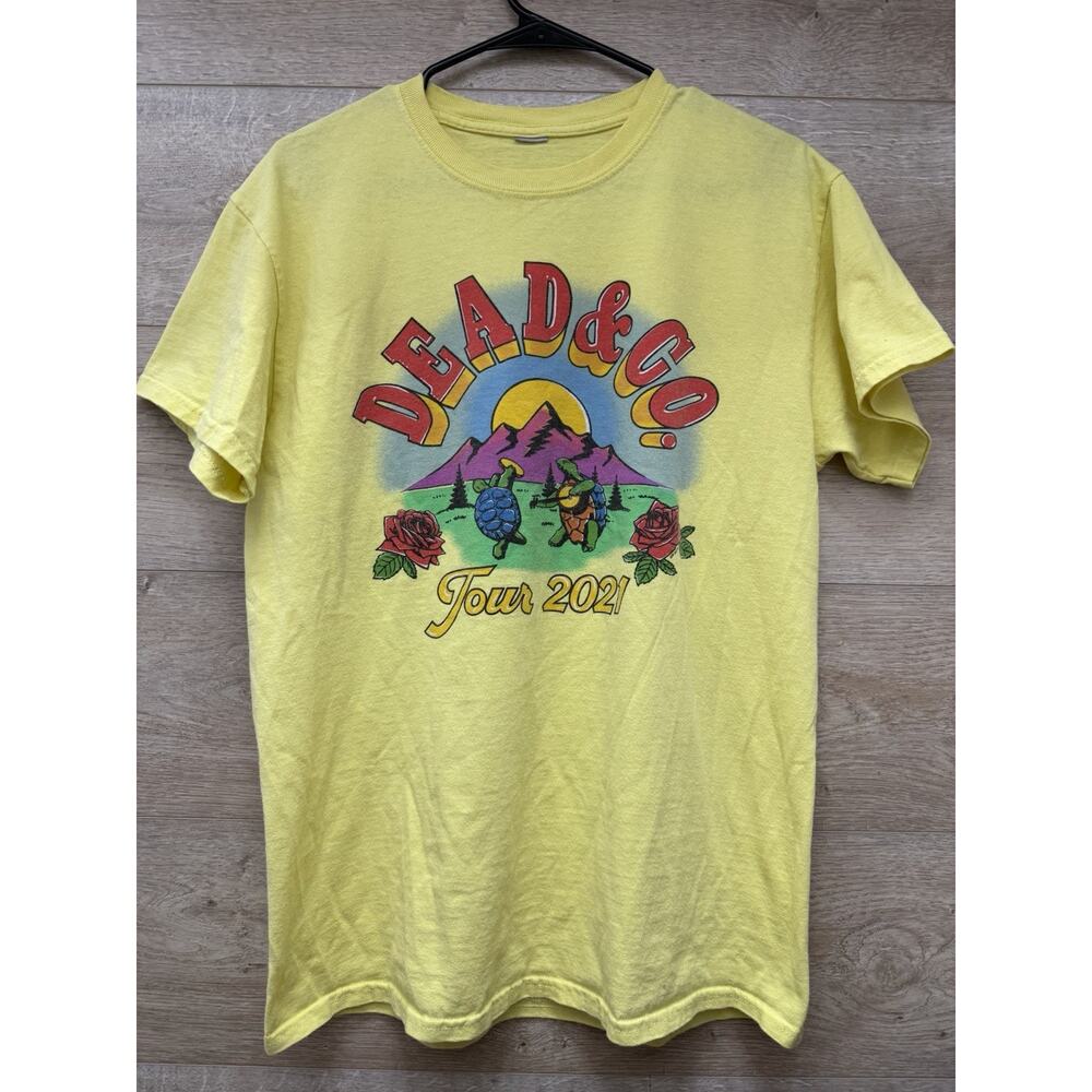 Dead & Co Tour 2021 Yellow Short Sleeve Shirt Cut Tag SEE MEASUREMENTS